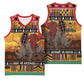 Afro Christmas in Kenya Safari Basketball Jersey Black Santa Riding Rhinoceros LT15