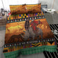 Afro Christmas in Kenya Safari Bedding Set Black Santa Riding Rhinoceros - African Pride