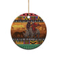 Afro Christmas in Kenya Safari Ceramic Ornament Black Santa Riding Rhinoceros - African Pride