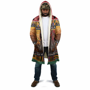 Kenya Safari Christmas Cloak Black Santa Riding Rhinoceros - Heri ya Krismasi
