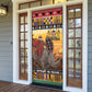 Kenya Safari Christmas Door Cover Black Santa Riding Rhinoceros - Heri ya Krismasi