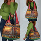 Afro Christmas in Kenya Safari Grocery Bag Black Santa Riding Rhinoceros - African Pride
