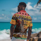 Afro Christmas in Kenya Safari Hawaiian Shirt Black Santa Riding Rhinoceros - African Pride