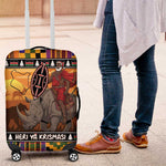 Afro Christmas in Kenya Safari Luggage Cover Black Santa Riding Rhinoceros - African Pride