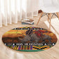 Afro Christmas in Kenya Safari Round Carpet Black Santa Riding Rhinoceros - African Pride