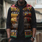 Kenya Safari Christmas Sleeveless Puffer Jacket Black Santa Riding Rhinoceros - Heri ya Krismasi