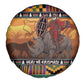 Afro Christmas in Kenya Safari Spare Tire Cover Black Santa Riding Rhinoceros - African Pride