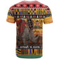 Afro Christmas in Kenya Safari T shirt Black Santa Riding Rhinoceros - African Pride