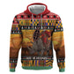 Afro Christmas in Kenya Safari Zip Hoodie Black Santa Riding Rhinoceros - African Pride