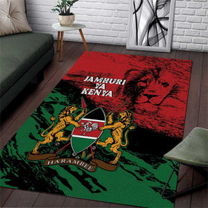 Jamhuri Ya Kenya Area Rug African Lion - Coat Of Arms