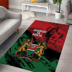 Jamhuri Ya Kenya Area Rug African Lion - Coat Of Arms