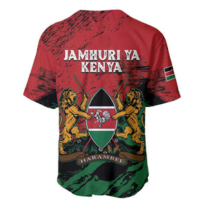 Jamhuri Ya Kenya Baseball Jersey African Lion - Coat Of Arms