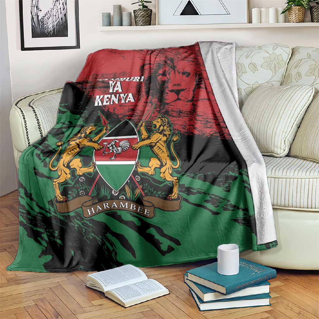 Jamhuri Ya Kenya Blanket African Lion - Coat Of Arms