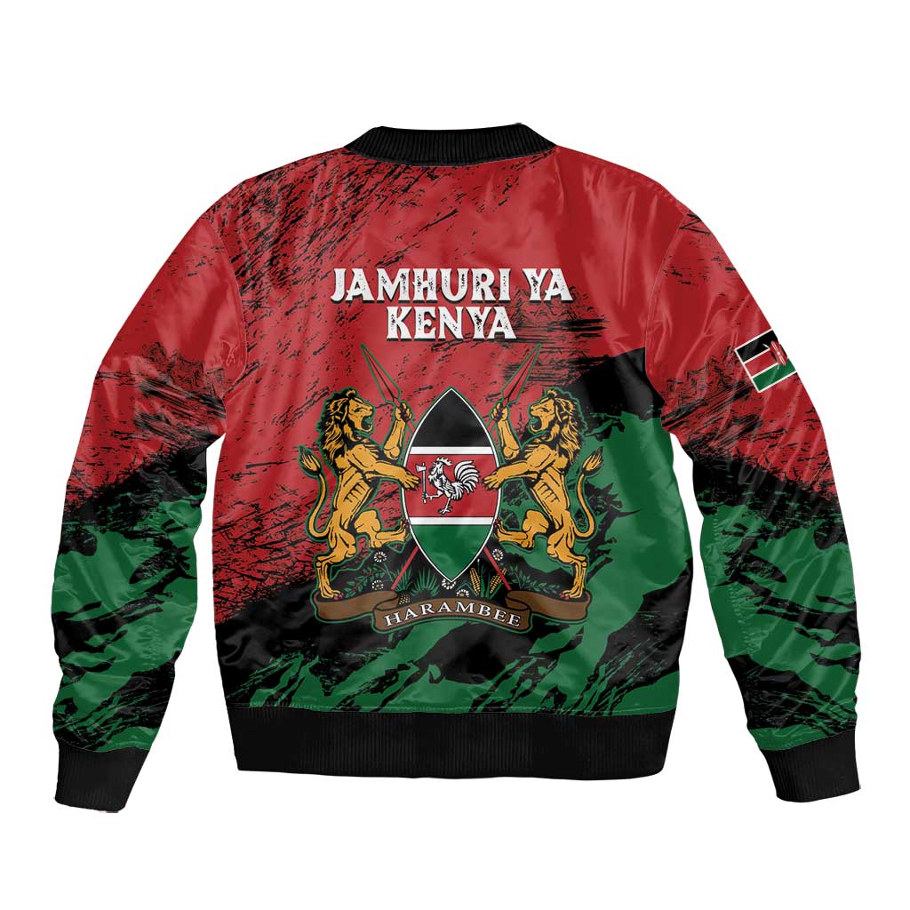 Jamhuri Ya Kenya Bomber Jacket African Lion - Coat Of Arms