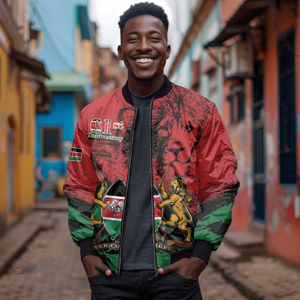 Jamhuri Ya Kenya Bomber Jacket African Lion - Coat Of Arms