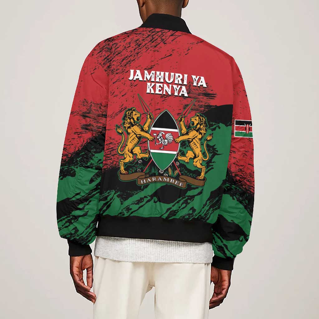 Jamhuri Ya Kenya Bomber Jacket African Lion - Coat Of Arms