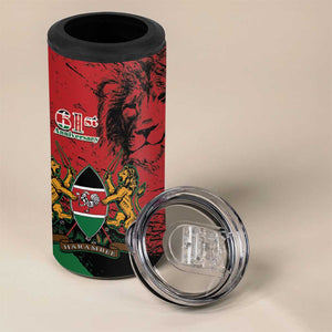 Jamhuri Ya Kenya 4 in 1 Can Cooler Tumbler African Lion - Coat Of Arms