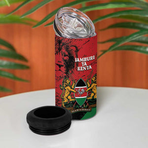 Jamhuri Ya Kenya 4 in 1 Can Cooler Tumbler African Lion - Coat Of Arms