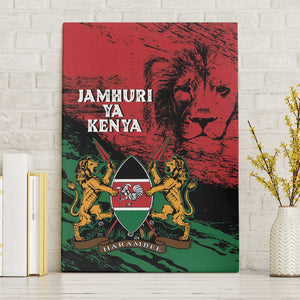 Jamhuri Ya Kenya Canvas Wall Art African Lion - Coat Of Arms