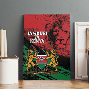 Jamhuri Ya Kenya Canvas Wall Art African Lion - Coat Of Arms