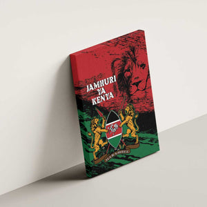 Jamhuri Ya Kenya Canvas Wall Art African Lion - Coat Of Arms