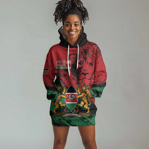 Jamhuri Ya Kenya Hoodie Dress African Lion - Coat Of Arms