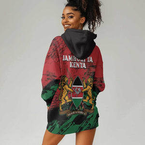 Jamhuri Ya Kenya Hoodie Dress African Lion - Coat Of Arms