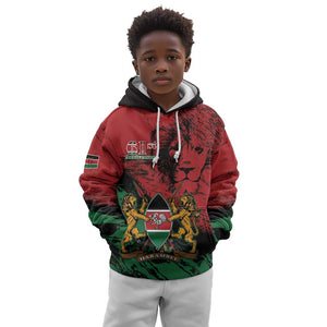 Jamhuri Ya Kenya Kid Hoodie African Lion - Coat Of Arms