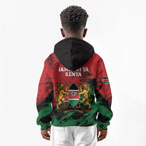 Jamhuri Ya Kenya Kid Hoodie African Lion - Coat Of Arms