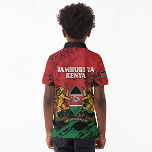 Jamhuri Ya Kenya Kid Polo Shirt African Lion - Coat Of Arms