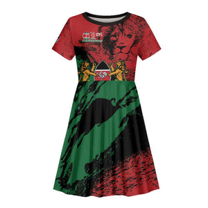 Jamhuri Ya Kenya Kid Short Sleeve Dress African Lion - Coat Of Arms