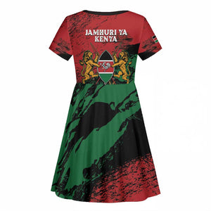 Jamhuri Ya Kenya Kid Short Sleeve Dress African Lion - Coat Of Arms