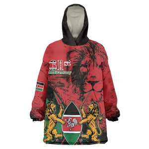 Jamhuri Ya Kenya Kid Wearable Blanket Hoodie African Lion - Coat Of Arms