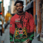 Jamhuri Ya Kenya Long Sleeve Shirt African Lion - Coat Of Arms
