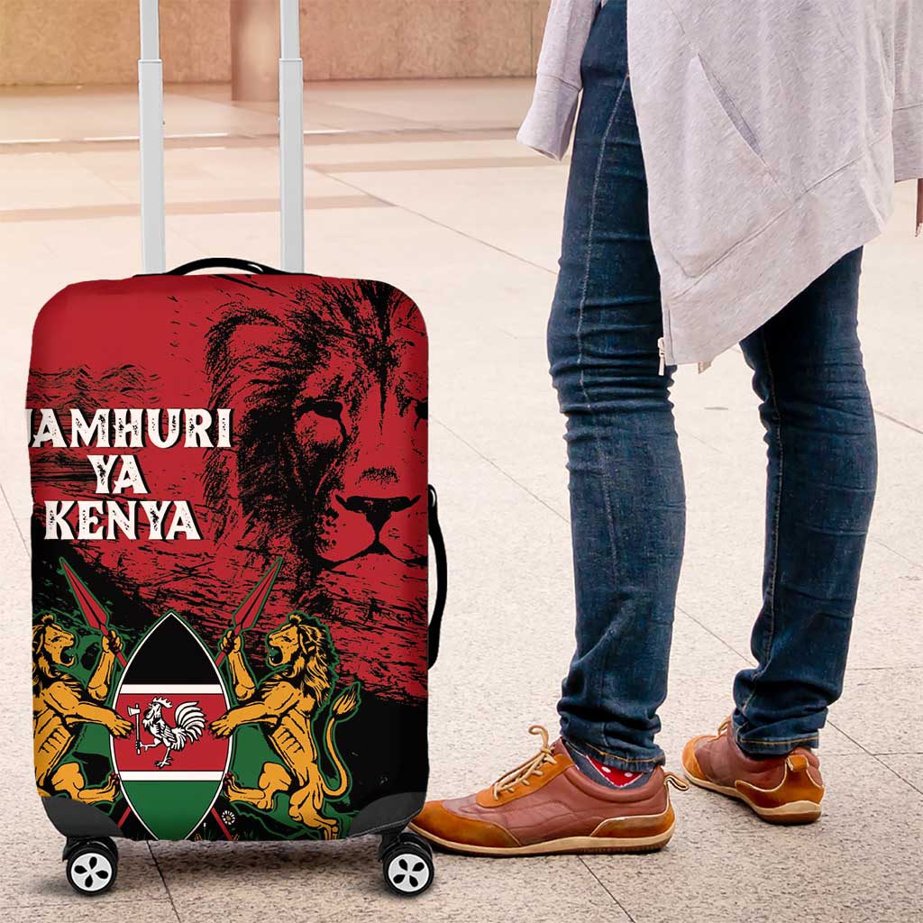 Jamhuri Ya Kenya Luggage Cover African Lion - Coat Of Arms