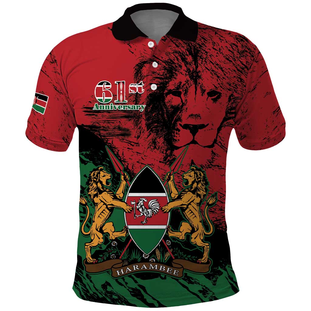 Jamhuri Ya Kenya Polo Shirt African Lion - Coat Of Arms