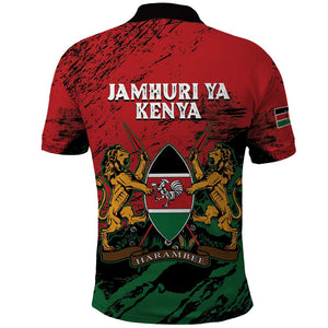 Jamhuri Ya Kenya Polo Shirt African Lion - Coat Of Arms