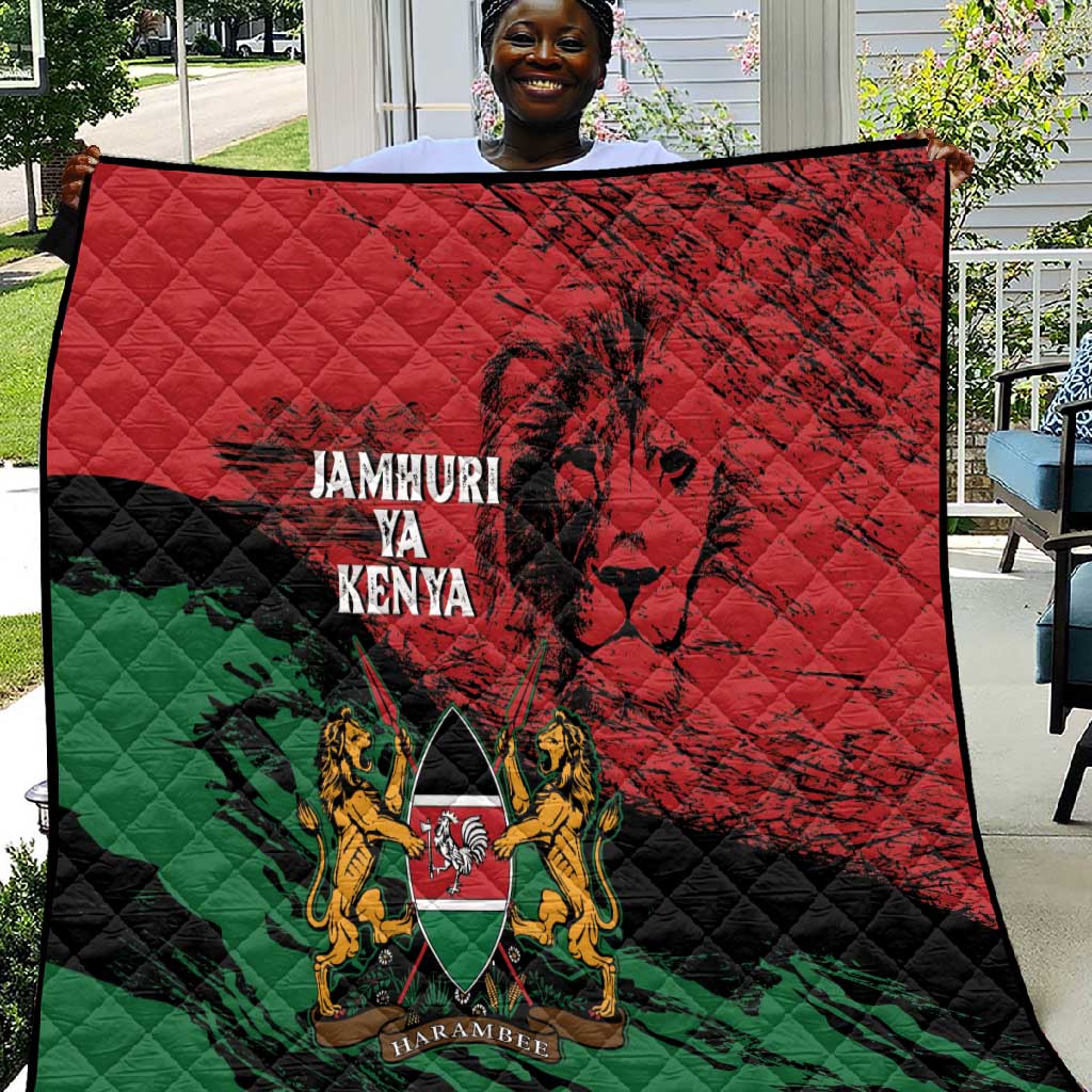 Jamhuri Ya Kenya Quilt African Lion - Coat Of Arms