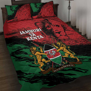 Jamhuri Ya Kenya Quilt Bed Set African Lion - Coat Of Arms