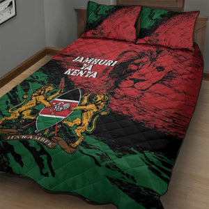 Jamhuri Ya Kenya Quilt Bed Set African Lion - Coat Of Arms