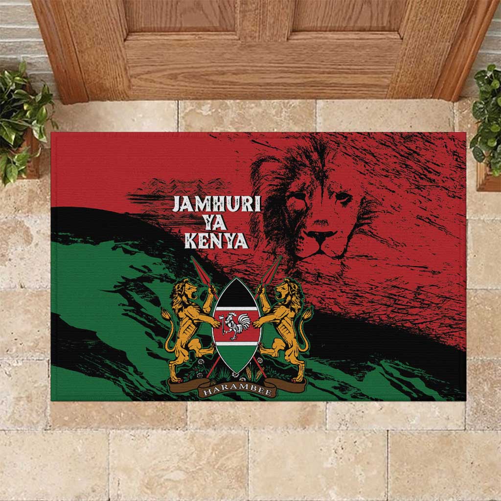 Jamhuri Ya Kenya Rubber Doormat African Lion - Coat Of Arms