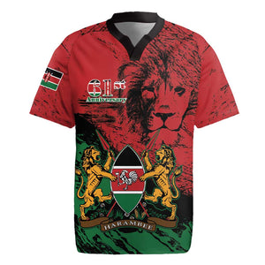 Jamhuri Ya Kenya Rugby Jersey African Lion - Coat Of Arms