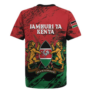 Jamhuri Ya Kenya Rugby Jersey African Lion - Coat Of Arms