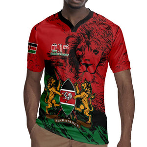 Jamhuri Ya Kenya Rugby Jersey African Lion - Coat Of Arms