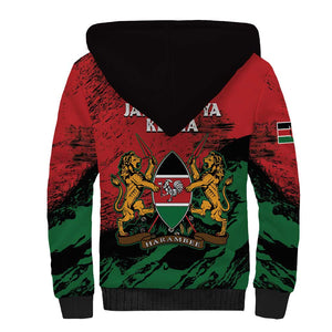 Jamhuri Ya Kenya Sherpa Hoodie African Lion - Coat Of Arms