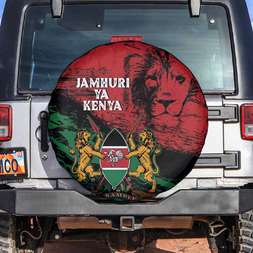 Jamhuri Ya Kenya Spare Tire Cover African Lion - Coat Of Arms