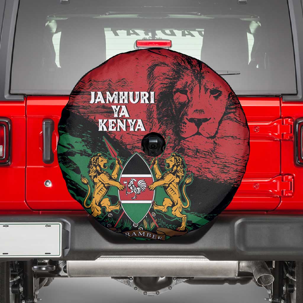 Jamhuri Ya Kenya Spare Tire Cover African Lion - Coat Of Arms