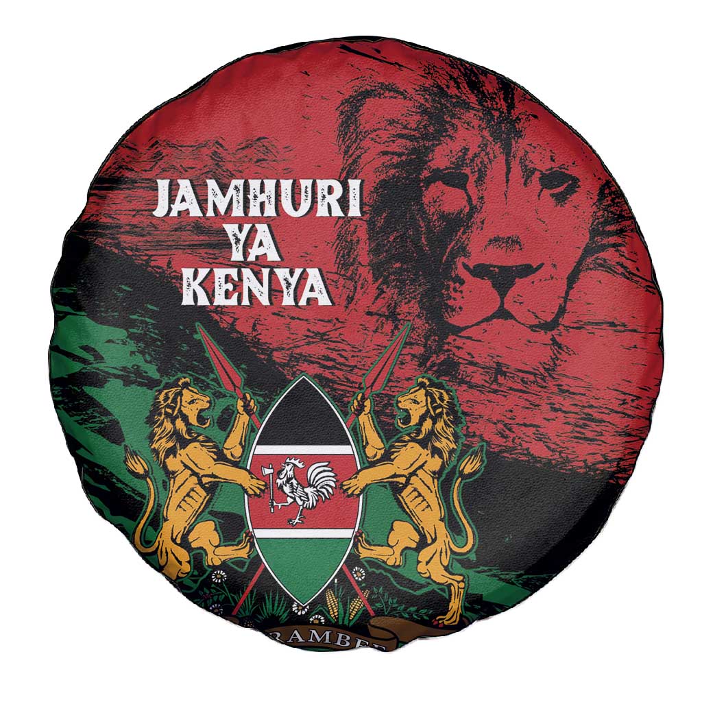 Jamhuri Ya Kenya Spare Tire Cover African Lion - Coat Of Arms