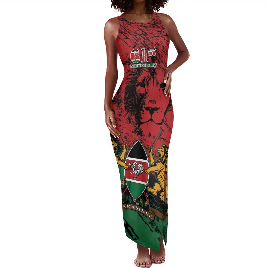 Jamhuri Ya Kenya Tank Maxi Dress African Lion - Coat Of Arms