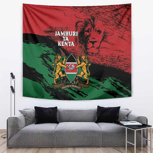 Jamhuri Ya Kenya Tapestry African Lion - Coat Of Arms